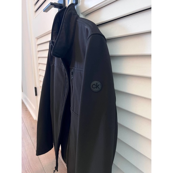 Calvin Klein Soft Shell Jacket Black Men's Medium Long Sleeve Water Resistant - Picture 4 of 5